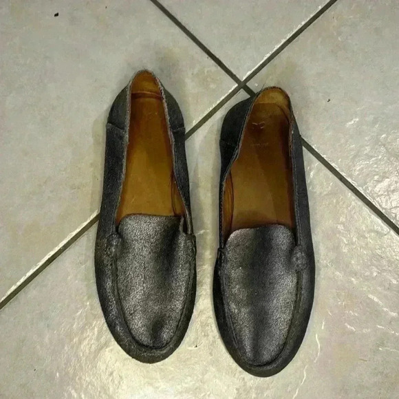 Frye Shoes - Frye leather loafers metallic gray size 7